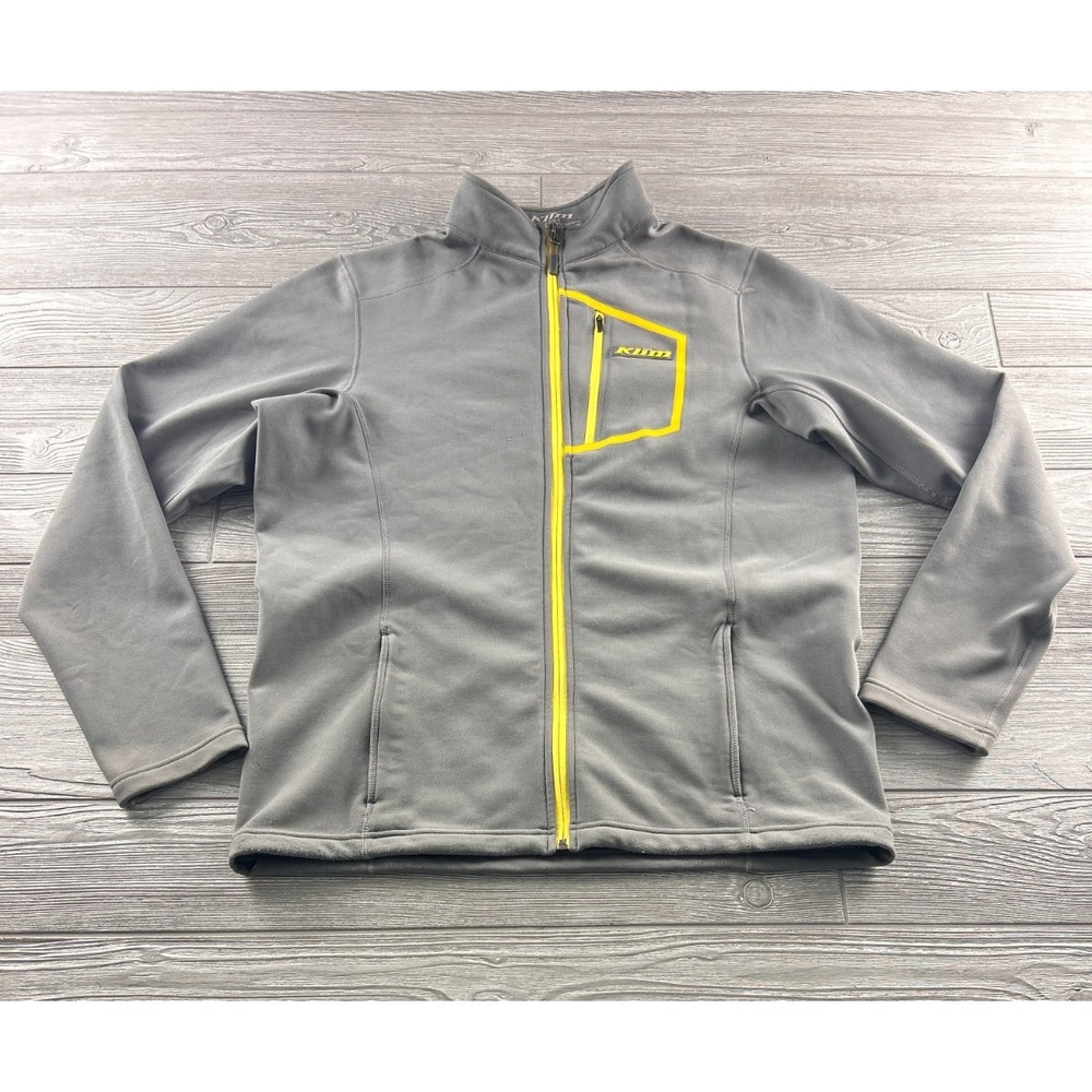 Klim Inferno Jacket Men's Large Gray Full Zip Fleece Snowmobile Moto Coat